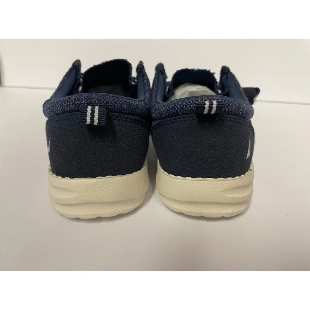 Nautica boy’s kids Blue canvas Moccasin Slip-On Shoes blue 13